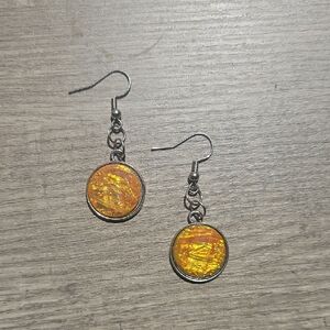 Pigness & Company Elegant Orange Dangle Earrings